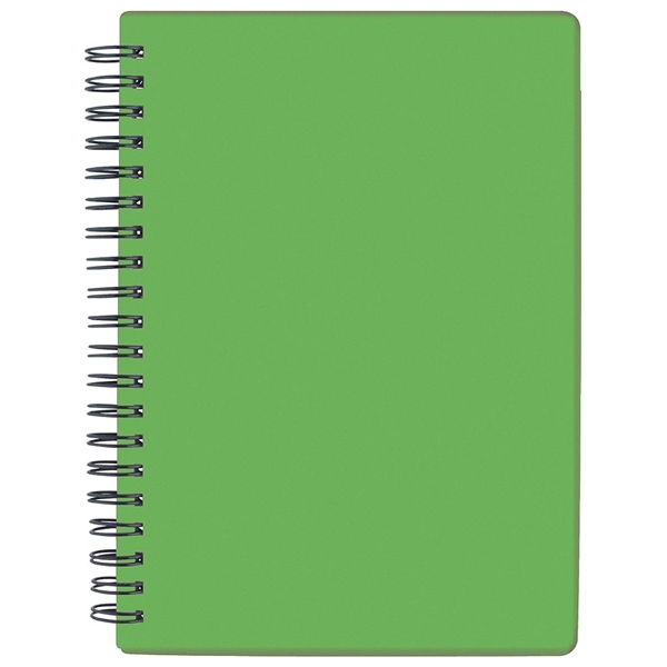 aerial view a lime green pocket buddy notebook, image 2 of 3