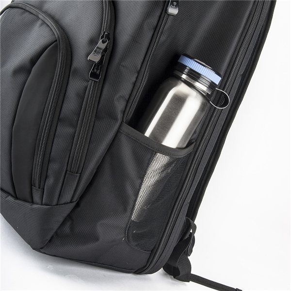 aerial view a black basecamp concourse laptop backpack, image 12 of 13