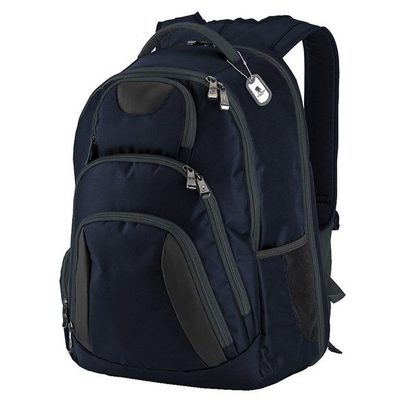 aerial view a navy basecamp concourse laptop backpack, image 4 of 7