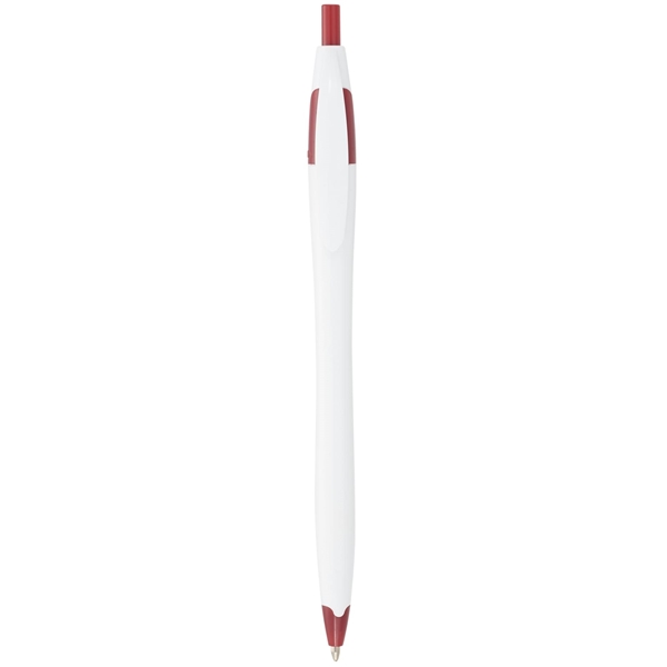 aerial view a white with red trim cougar multi color click ballpoint pen, custom pens, image 4 of 4