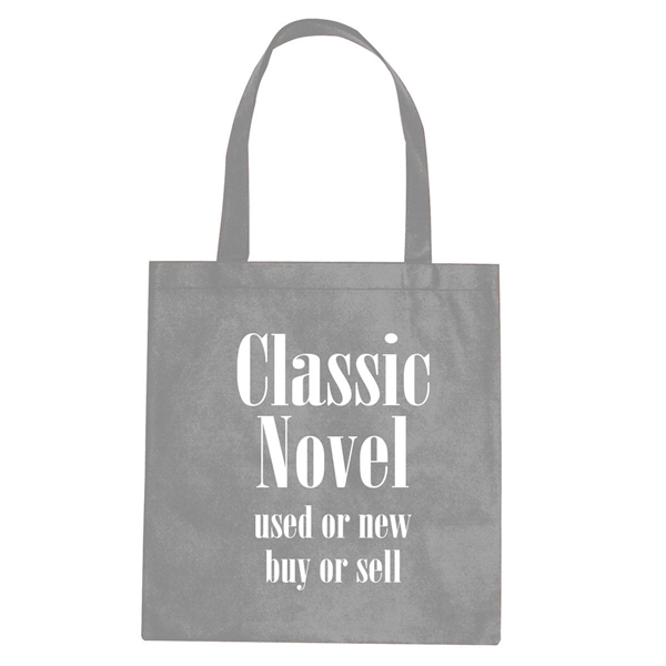 aerial view a gray non - woven conference tote bag - multi color choices - 15 x 16, image 2 of 2