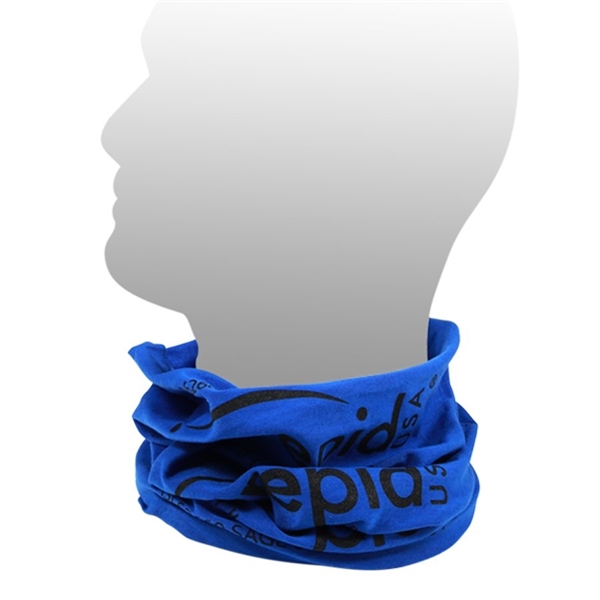 aerial view a royal blue the fandana(tm) protective face covering - multi - functional head and neck wear - domestic production, image 4 of 4