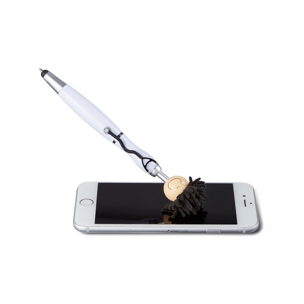 aerial view a white moptoppers screen cleaner with stethoscope stylus pen, image 3 of 3