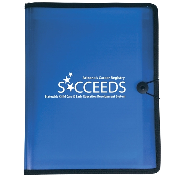 aerial view a translucent blue prime line meeting organizer folio, image 2 of 2