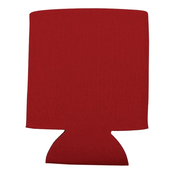 aerial view a red folding foam can cooler sleeve, image 3 of 4