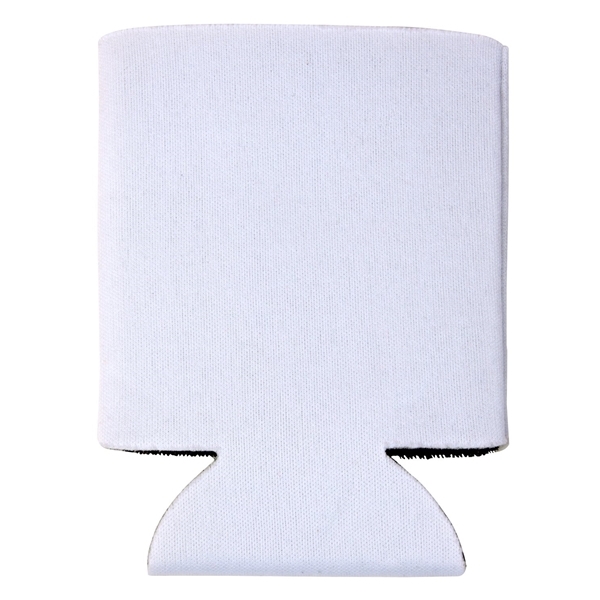 aerial view a white folding foam can cooler sleeve, image 3 of 4