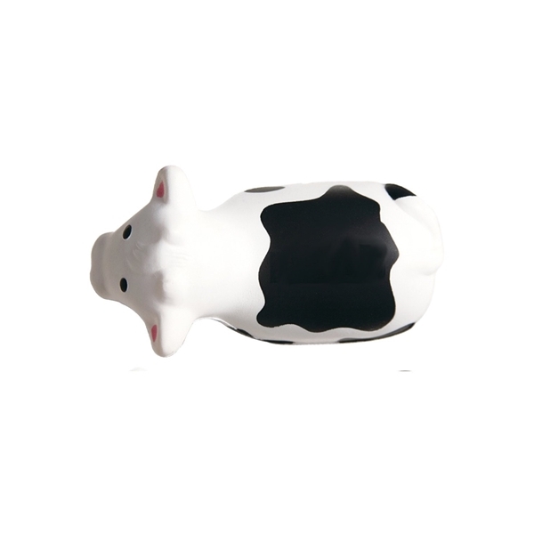 aerial view a white cow shaped squeeze stress reliever, image 3 of 4