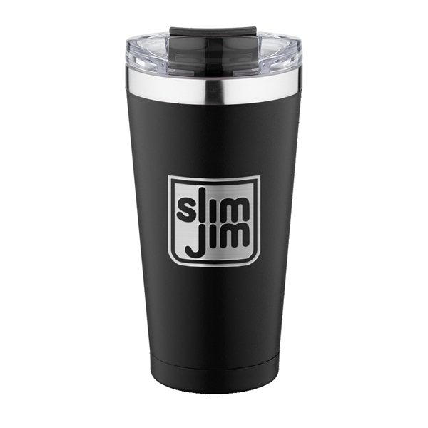 aerial view a black 20 oz basecamp mckinley tumbler, image 3 of 6