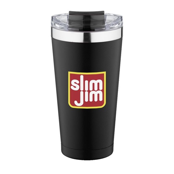 aerial view a black 20 oz basecamp mckinley tumbler, image 4 of 6