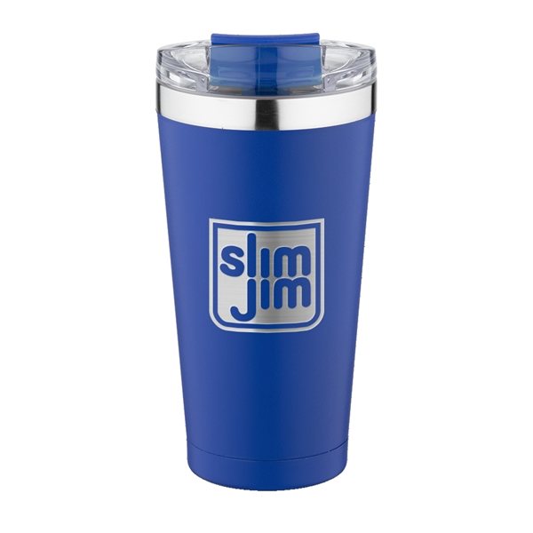 aerial view a blue 20 oz basecamp mckinley tumbler, image 4 of 6