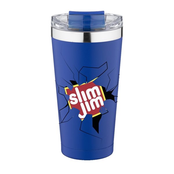aerial view a blue 20 oz basecamp mckinley tumbler, image 5 of 6