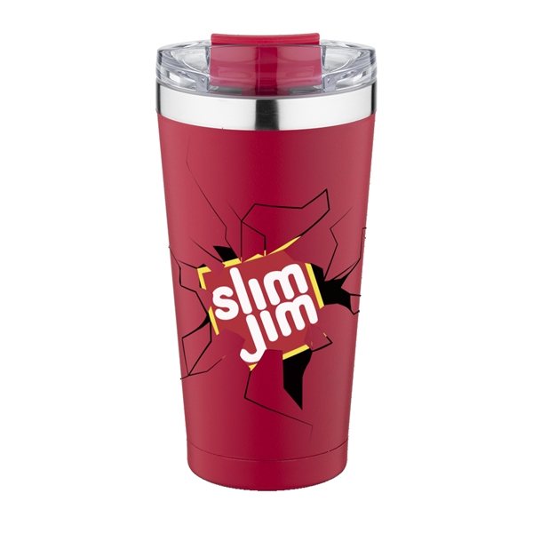 aerial view a red 20 oz basecamp mckinley tumbler, image 3 of 7