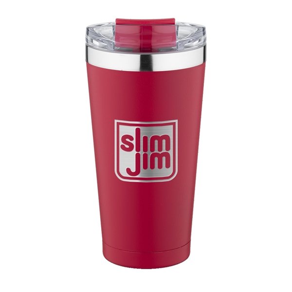aerial view a red 20 oz basecamp mckinley tumbler, image 4 of 7