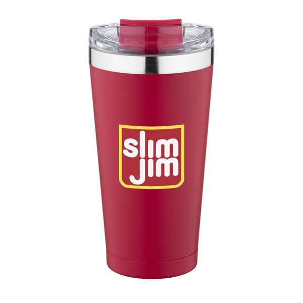 aerial view a red 20 oz basecamp mckinley tumbler, image 5 of 7
