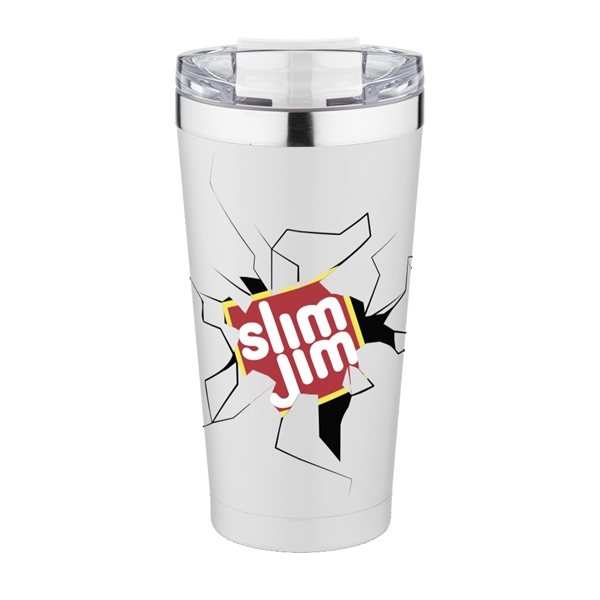 aerial view a white 20 oz basecamp mckinley tumbler, image 5 of 7