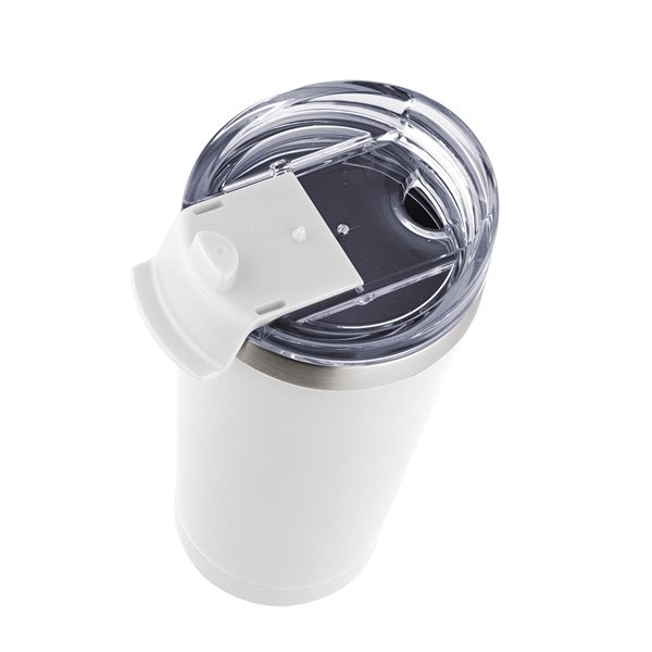aerial view a white 20 oz basecamp mckinley tumbler, image 7 of 7