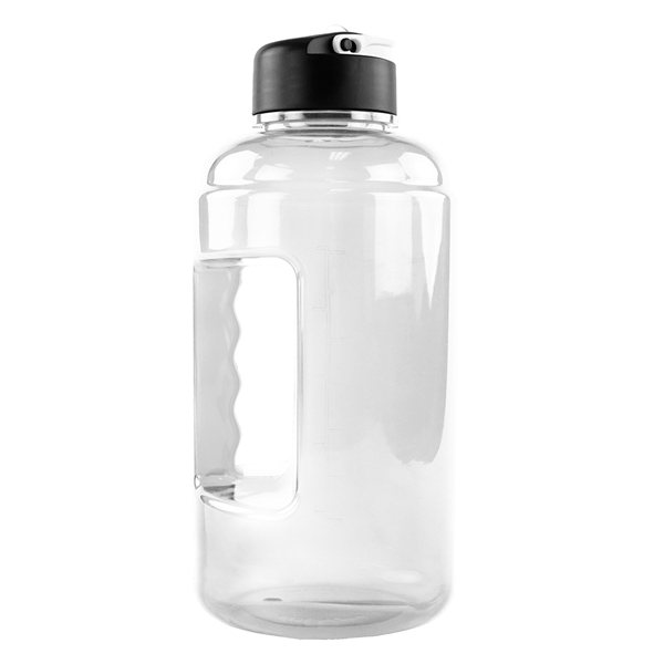 aerial view a clear big bubbas half gallon water jug, image 9 of 10