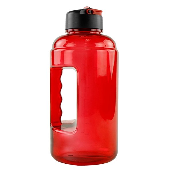 aerial view a red big bubbas half gallon water jug, image 9 of 10