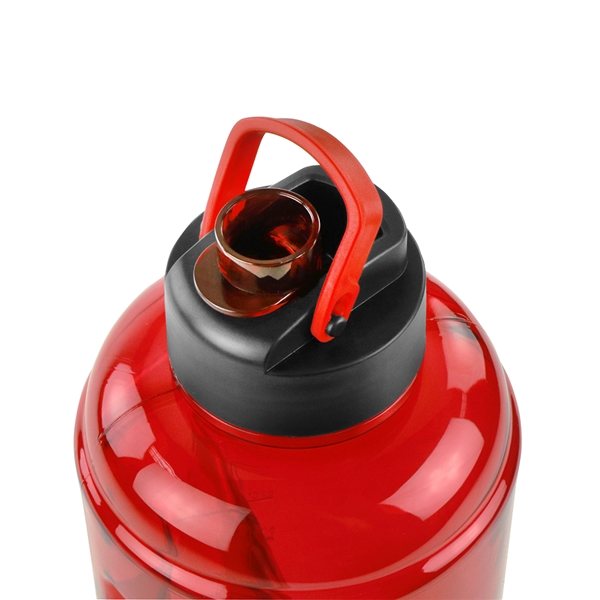 aerial view a red big bubbas half gallon water jug, image 10 of 10