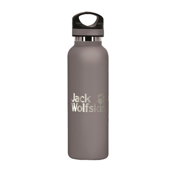 aerial view a graphite 20 oz basecamp tundra bottle with screw top lid, image 7 of 8