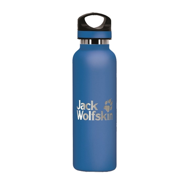 aerial view a pacific blue 20 oz basecamp tundra bottle with screw top lid, image 7 of 9