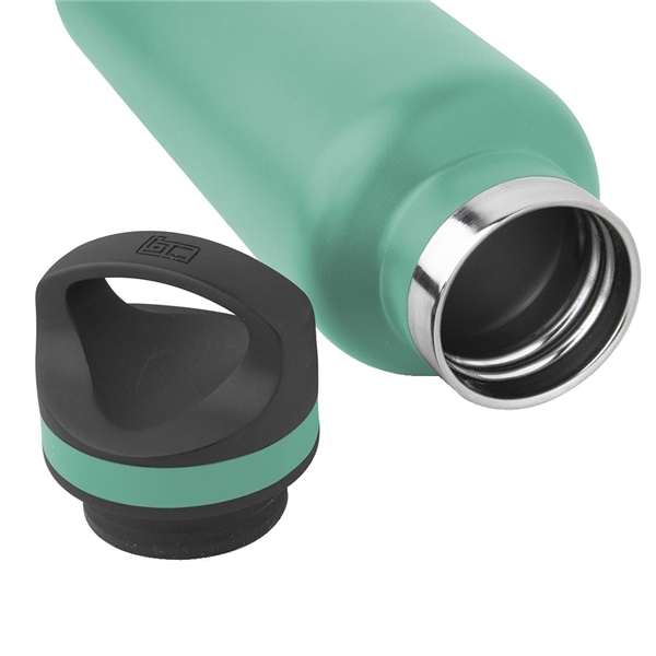 aerial view a seafoam 20 oz basecamp tundra bottle with screw top lid, image 8 of 8