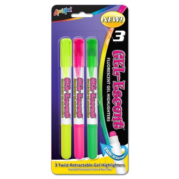 Set of 3 Gel - Brite(TM) Gel Highlighters - Assorted Colors