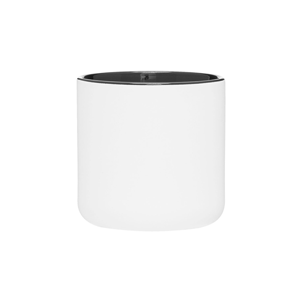 aerial view a matte white/black 14 oz minolo mug - matte white - black, image 5 of 5