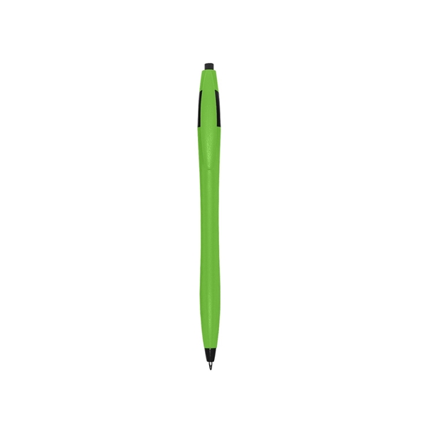 aerial view a green with black trim / black ink dart click ballpoint pen, image 3 of 3