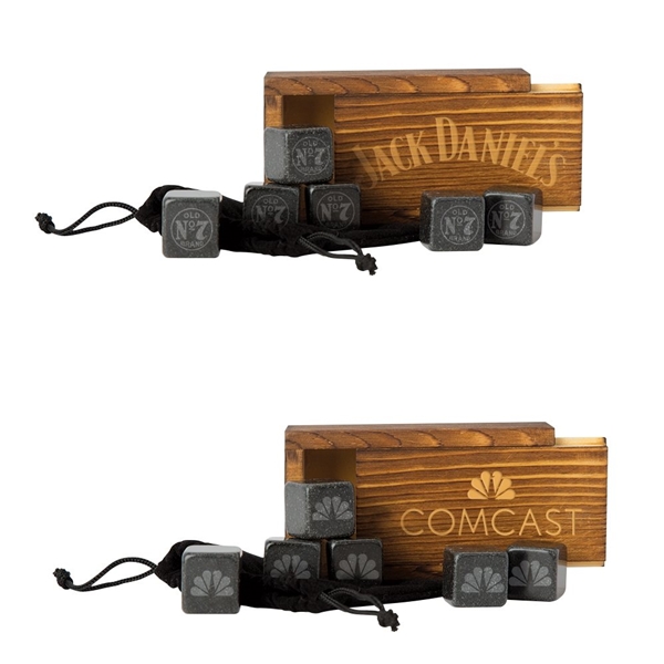 aerial view a black mamba whiskey stones set, image 3 of 3