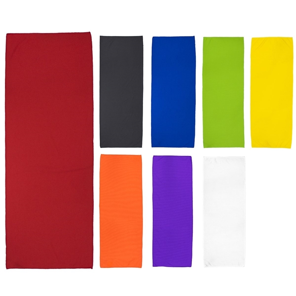 aerial view a group of the rainier cooling neck towel, image 4 of 6
