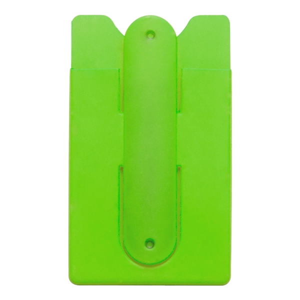 aerial view a green silicone stand smart wallet phone stand, image 2 of 2