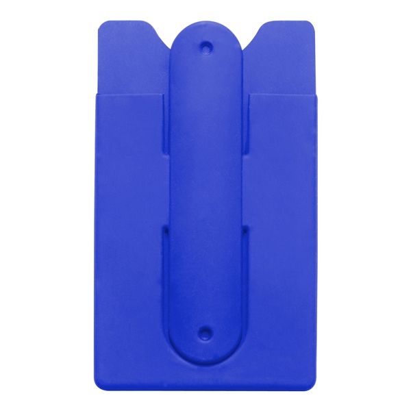 aerial view a royal blue silicone stand smart wallet phone stand, image 2 of 2