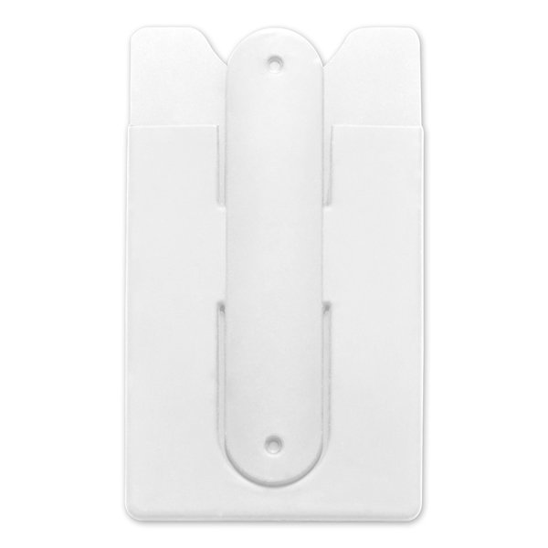 aerial view a white silicone stand smart wallet phone stand, image 2 of 2