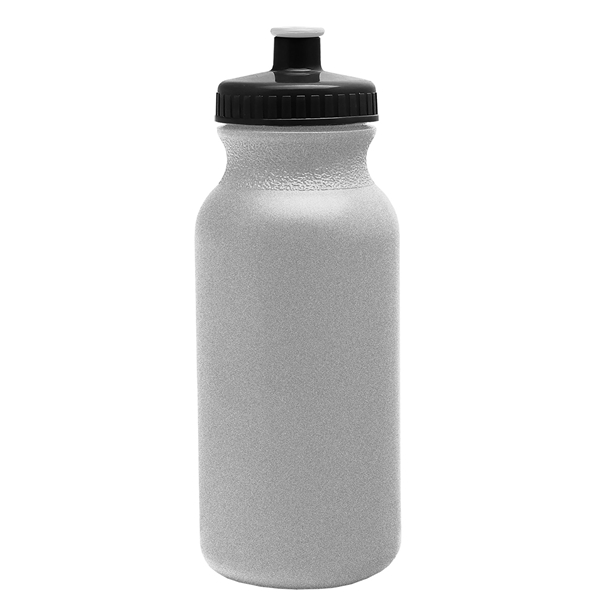 aerial view a granite bottle & black lid 20 oz the omni color bike bottle with push pull lid, image 2 of 2