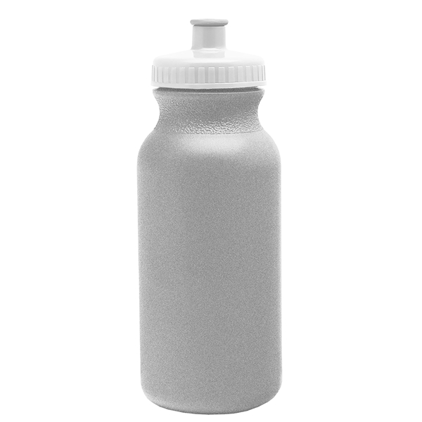 aerial view a granite bottle & white lid 20 oz the omni color bike bottle with push pull lid, image 2 of 2