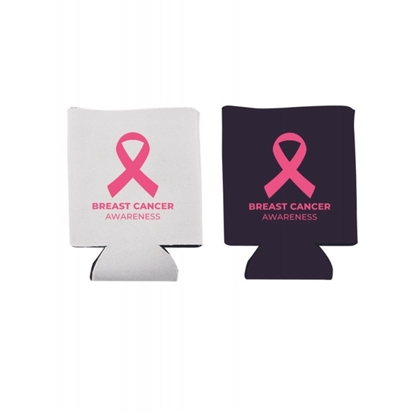 aerial view a group of promotional custom collapsible faux neoprene can cooler cup holder, image 2 of 2