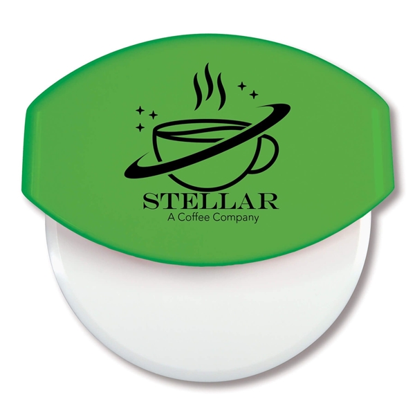 aerial view a cilantro green personalized pizza cutter, image 2 of 2