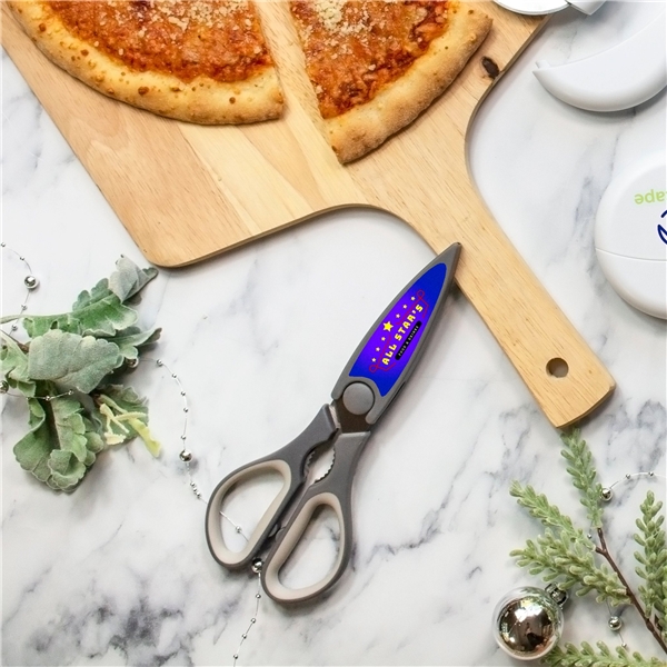 aerial view a group of kitchen scissor with sheath, image 2 of 3