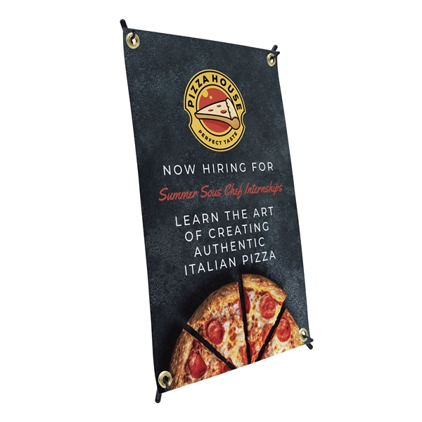 aerial view a white mini x banner display kit, image 2 of 8