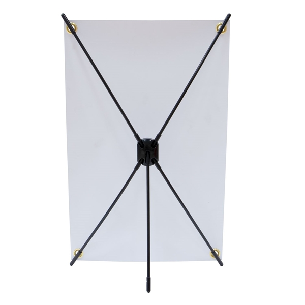 aerial view a white mini x banner display kit, image 4 of 8
