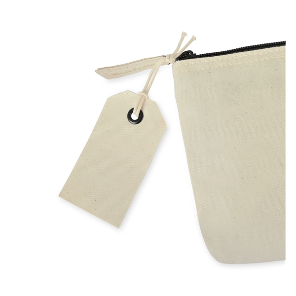 aerial view a natural avery cotton zippered pouch natural, image 9 of 9