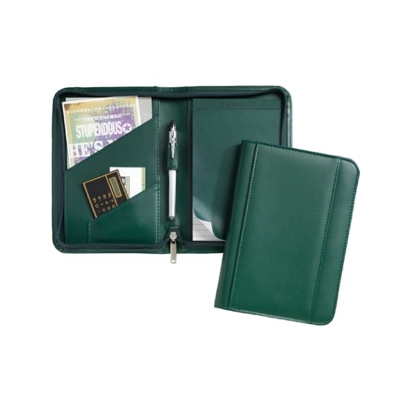 aerial view a green jr. leatherette padfolio, image 2 of 3