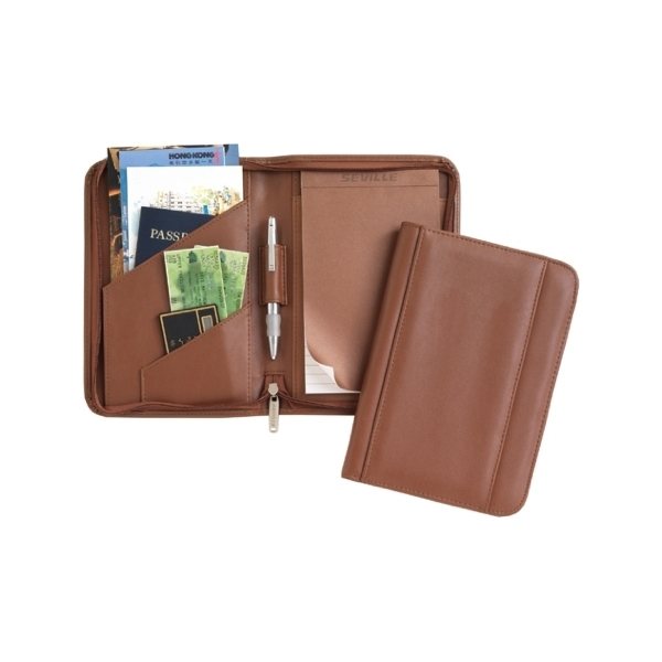 aerial view a tan jr. leatherette padfolio, image 2 of 2