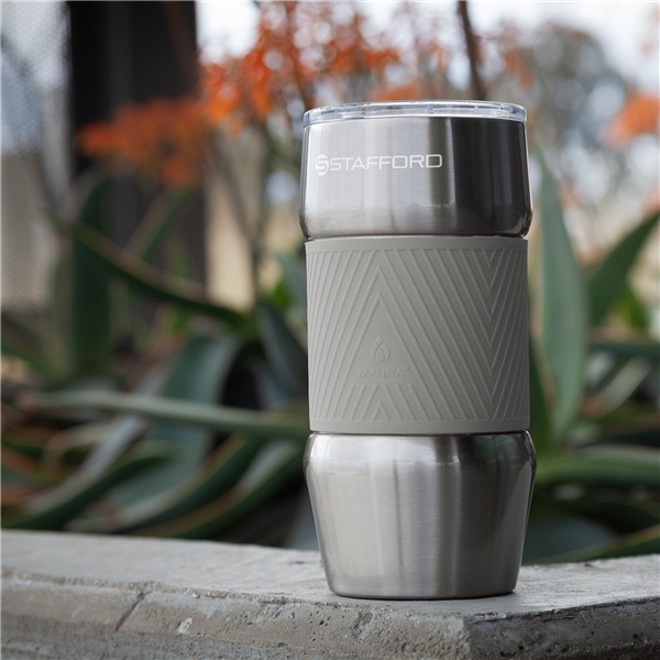 aerial view a sand manna(tm) 20 oz renegade stainless steel tumbler w / silicone grip, image 4 of 4
