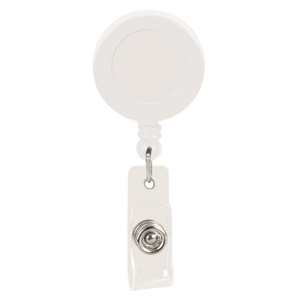 aerial view a white retractable badge holder - alligator clip, image 2 of 2