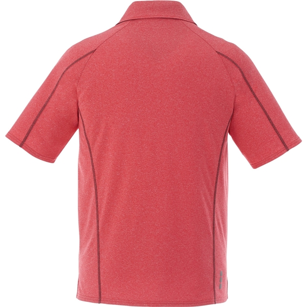 aerial view a team red heather/black smoke (358) mens macta short sleeve polo, image 2 of 4