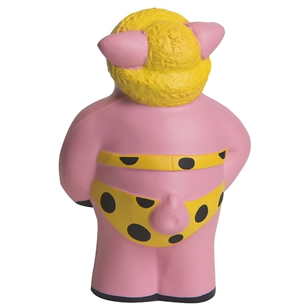 aerial view a pink/yellow/black cool beach pig stress reliever, image 5 of 5