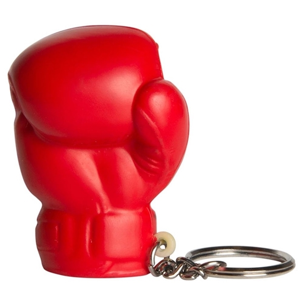 aerial view a red boxing glove stress reliever keyring, image 4 of 4