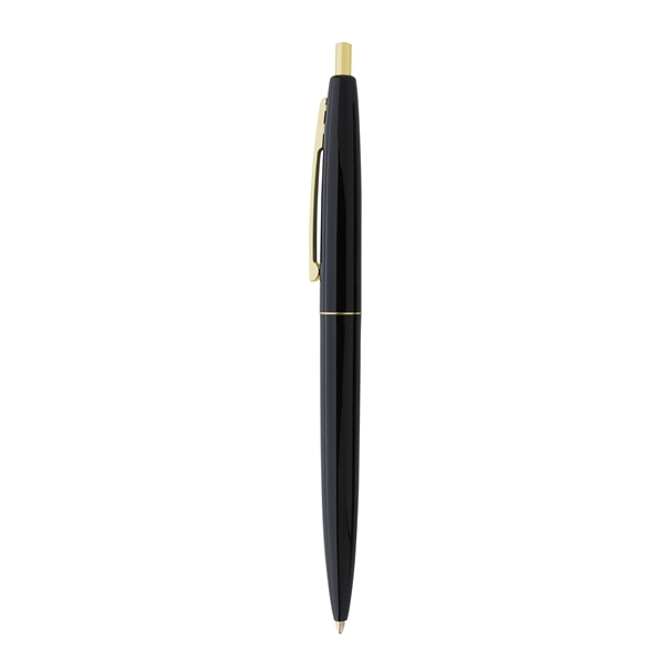 aerial view a black barrel & black cap gold trim pens, image 5 of 7